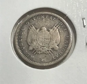 elf Uruguay 10 Centesimos 1877 A Silver - Picture 1 of 2
