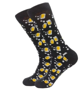 Black Draft Beer Socks Novelty Unisex 6-12 Crazy Fun SF144 - Picture 1 of 1