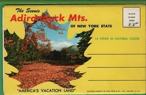 Vintage Folio Fold-Out Accordion Postcard Adirondack Mountains New York NY 1957 - Picture 1 of 3