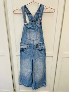 Girls Unisex GAP Overalls Denim Wide Leg Adjustable Straps Large 10/12 - Picture 1 of 8