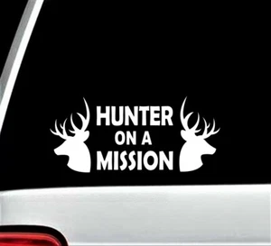 Deer Hunter On A Mission Hunting Decal Sticker for Car Window Scent Stand BG 468 - Picture 1 of 3