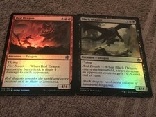 Red Dragon Foil And Black Dragon Foil  MTG Adventure Forgotten Realms MAGIC 