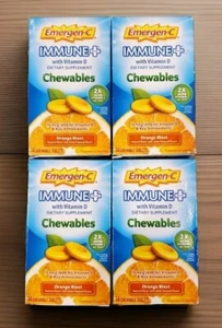 Lot 4 Emergen-C Immune+ Vitamin C with Vitamin D. Chewables 14 ea. Exp. 10.25 - Picture 1 of 4