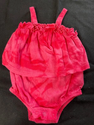 Splendid Pink Ruffled Cotton/Modal Knit Bubble-0-3Mos Play Condition - Image 1 of 4