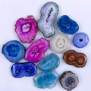 Lote de 12 piedras preciosas cabujón de seda de cuarzo solar natural de 390 quilates 44x20 18x18 mm #1669 - Imagen 1 de 5