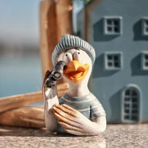 Maritime Tischdeko Möwe Set Blau Weiß Silber 11cm 2 Stk - Bild 1 von 4