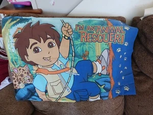 Go Diego Go Animal Rescuer Pillowcase Dora the Explorer Baby Jaguar and Sloth - Picture 1 of 2