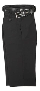 Boys Black Formal Pants set complete with faux leather belt for Graduation - Picture 1 of 5