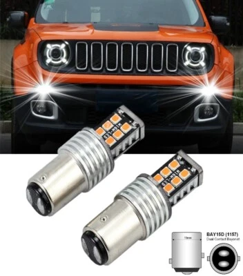 COPPIA LUCI DIURNE DRL 15 LED BAY15D P21/5W per FIAT PANDA 2012 6000K CANBUS  Foto 1 de 4