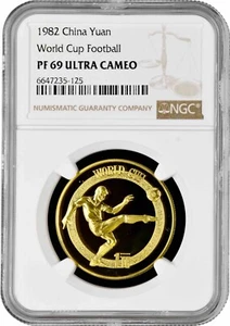 China 1 yuan 1982, NGC PF69 UC, "Football, 1982 FIFA World Cup" - Picture 1 of 2