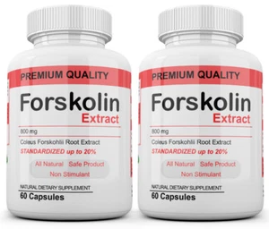 2 x FORSKOLIN Weight Loss 100% Coleus Forskohlii EXTRACT 800mg Standardized 20% - Picture 1 of 3