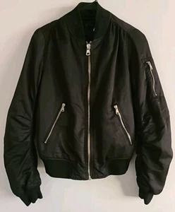 Bomber Jacket Womens Girls Topshop Black Full Zipper Sz US 2  - Picture 1 of 10