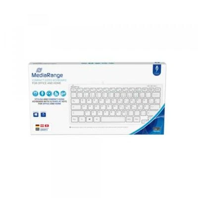 Mediarange Tastatur Compact ultraflach mit Kabel Keyboard QWERTZ weiß MROS113 - Bild 1 von 3