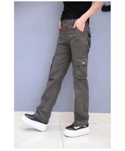Lady Sport Straight Leg Cargo Pants Trouser Loose Multi Pocket Breathable Cotton - Picture 1 of 11