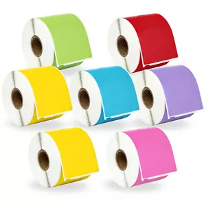 DYMO LW 30256 - 7 rotoli - 2 GIALLI 1 ciascuno VERDE ROSSO BLU ROSA LAVANDA - Foto 1 di 8