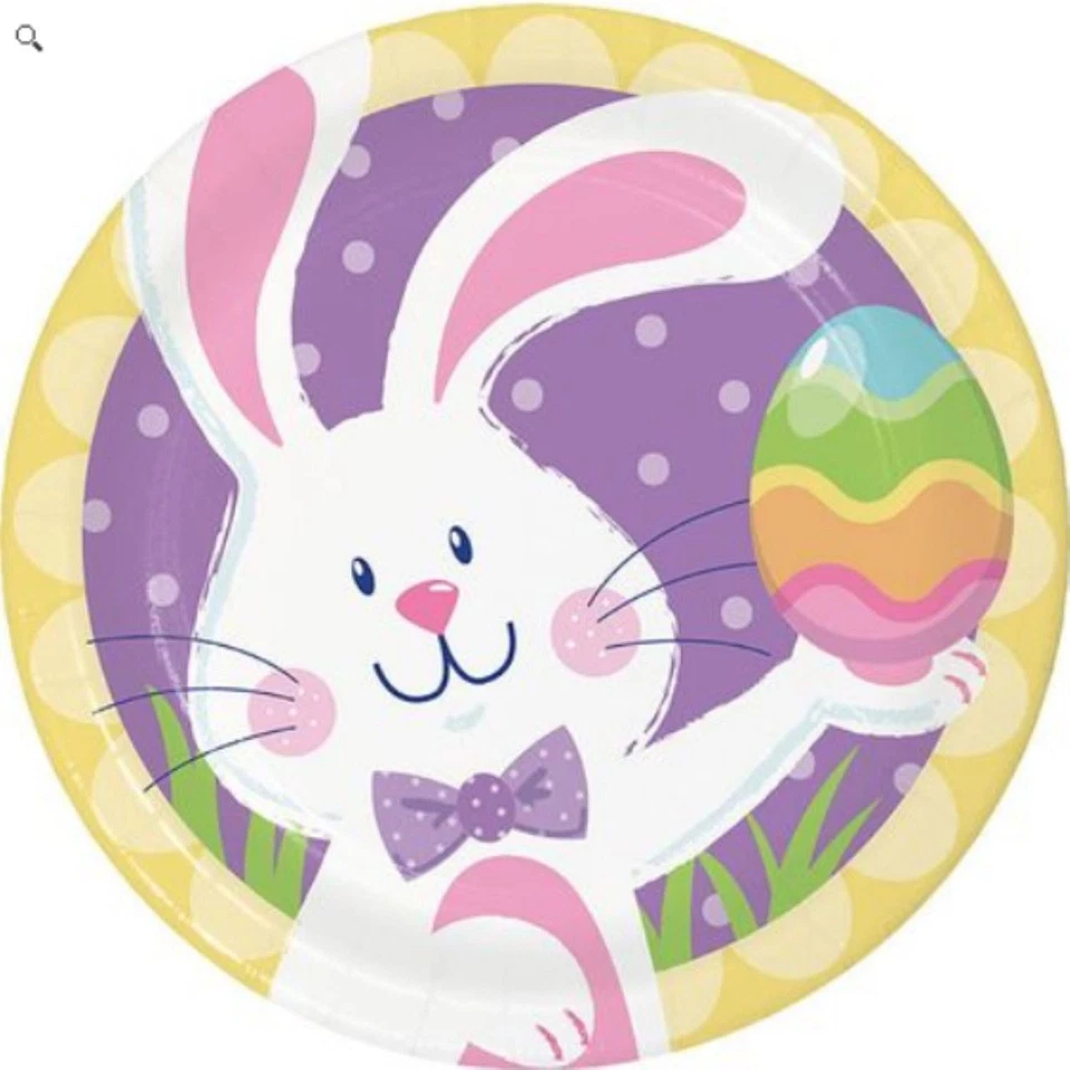 Hoppy Easter Bunny 8 Ct 7 inch Dessert Cake Plates - Image 1 of 1