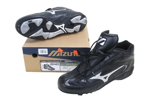 NEW! MIZUNO 9-SPIKE™ VINTAGE PRO MID BASEBALL METAL CLEATS, MENS Size: 14 - Picture 1 of 4