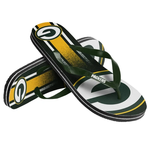 Green Bay Packers NFL Unisex Gradient Flip Flops, 4 Sizes, FREE SHIP Cover