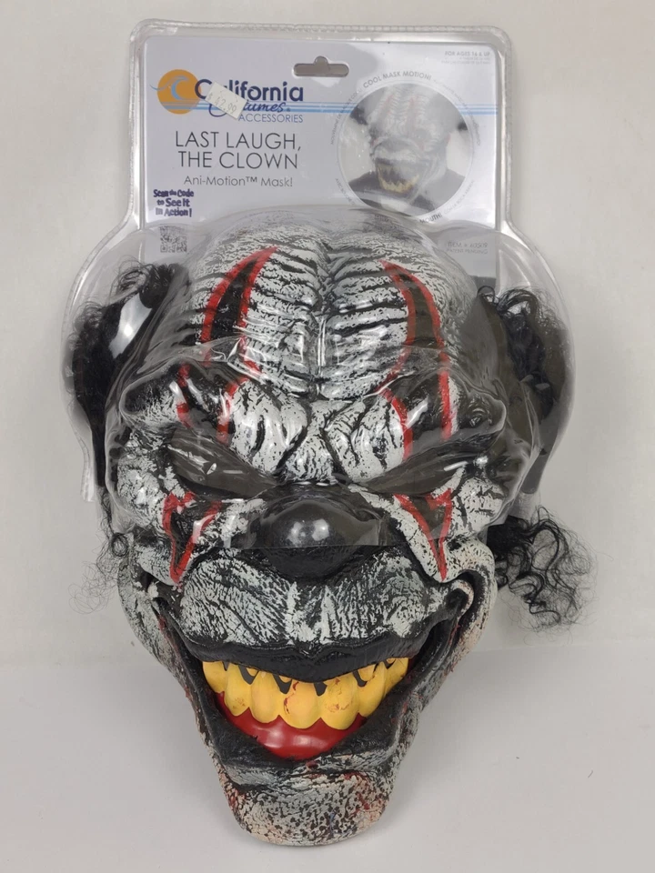 Last Laugh Scary Clown Mask California Costumes Horror Halloween Adult Terror - Image 1 of 4