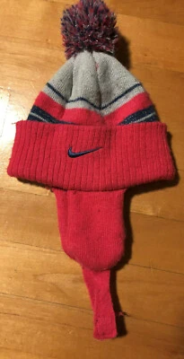 Boné gorro Nike inverno bebê criança meninas chapéu de esqui aba de orelha Pom Pom - Rosa - Imagem 1 de 4