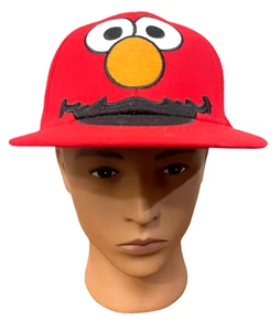 *Elmo Flat Bill Cap Hat Sesame Street,Red Size M,with Elmo Face Pattern Inside - Picture 1 of 5
