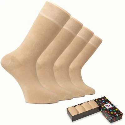 Hugh Ugoli Men's Bamboo Dress Socks Seamless Toe and Thin, 4 Pairs, Size: 8-12 - Image 1 of 4