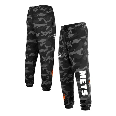 Men's New Era Black New York Mets Camo Jogger Pants Cover