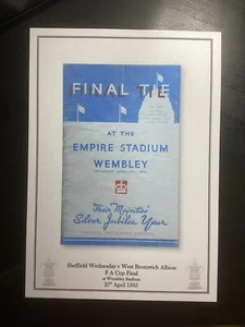 1934-35 Sheffield Wednesday v West Bromwich Albion FA Cup Final Programme PRINT - Picture 1 of 1