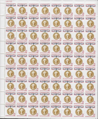 US Scott 1159, Ignancy J. Paderewski, Poland 8 Cent, Full Mint Sheet of 72, F/VF - Image 1 of 2