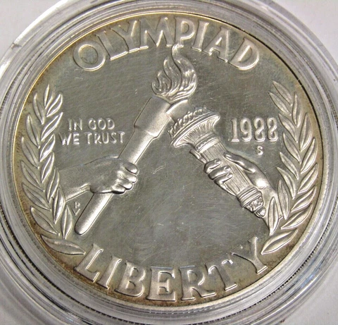 1988 S United States Olympiad Proof Silver Dollar Cover