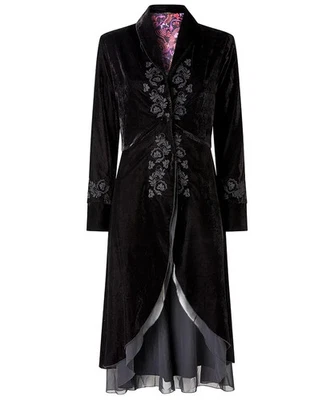 Joe Browns Black Velvet women's Sizes 16-18 Boutique Embroidered Dress Coat - Image 1 of 4