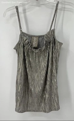 Dolan Left Coast Collection 百褶女式银色上衣背心 M 码 — 第 1/4 张图片