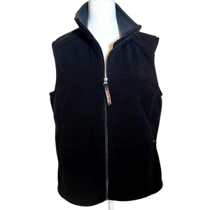 L.L. Bean Fleece-Weste schwarz Sonnenuntergang Logo Reißverschluss durchgehend Damen Medium adrett gebraucht, in einwandfreiem Zustand - Bild 1 von 8