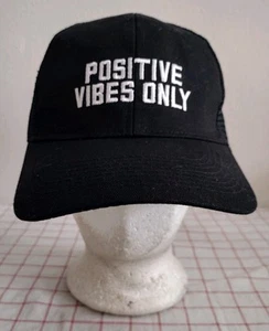 Positive Vibes Only Trucker Cap Mütze schwarz verstellbar Snapback bestickt Mesh - Bild 1 von 6