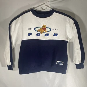 Vintage 90s Disney Store Pooh Spellout Color Block M Sweatshirt Winnie The Pooh - Bild 1 von 7