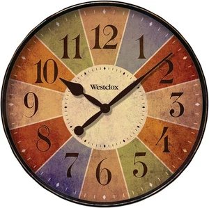 Westclox 32897 Wanduhr für Wohndeko, Landhausaccessoire, mehrfarbig  - Bild 1 von 3
