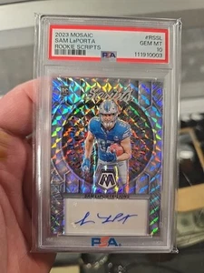 2023 Mosaic Silver Prizm Scripts Sam LaPorta ROOKIE Auto PSA 10 Gem Mt - Picture 1 of 3