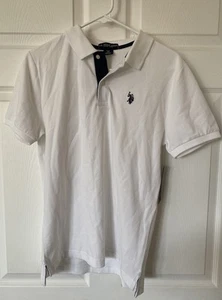 NWT U.S. POLO ASSN- Boys White Polo Shirt Perfect School Uniform Sz XXL (18) - Picture 1 of 7