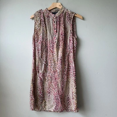 Etcetera Silk Dress Sleeveless Sheath Animal Print Casual Pink Size 8 - Image 1 of 3