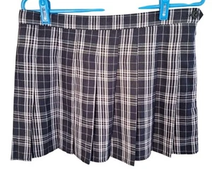 Mode Damen 2XL Skort plissiert schwarz kariert seitlicher Knopf Reißverschluss Golf Pickleball  - Bild 1 von 7