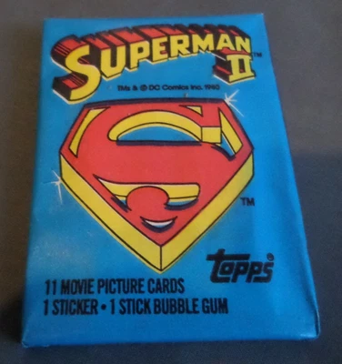 1 x Vintage Superman II US Topps 1980 SEALED Gum Card Wax Pack RARE! - Image 1 of 2