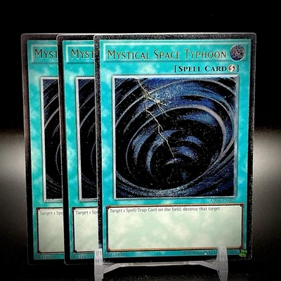 Yugioh Mystical Space Typhoon AP08-EN002 Ultimate Rare X3 Playset LP - Image 1 of 4