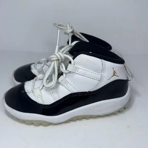 Nike Air Jordan 11 Retro TD 378040-170 "Gratitude" Größe 9C Weiß/Metallic Gold - Bild 1 von 7