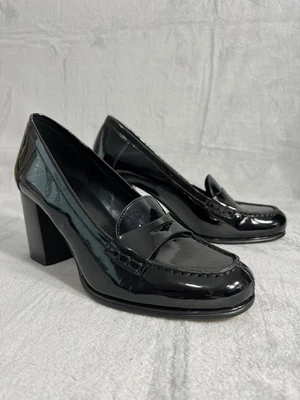 Zapatos de salón Michael Michael Kors charol negro tacón bloque talla 7M Foto 1 de 4