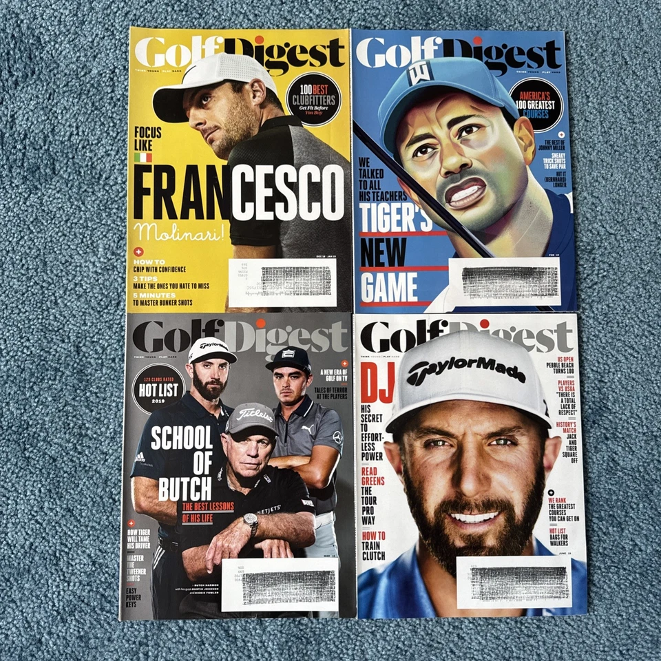 Golf Digest Magazine 2019 Lot of 4 Issues Francesco Molinari Tiger Woods Foto 1 de 1