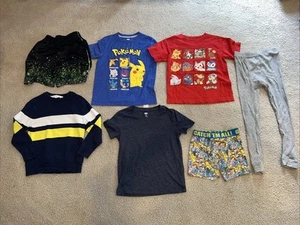 Boys Lot 3 Short Sleeve, 1 Short, 1 Sweater, 1 Long John, 1 Underwear Sz Small - Picture 1 of 15
