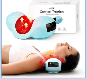 Red Light Therapy Neck Traction Pillow, Neck Stretcher for Neck Pain Relief - Picture 1 of 6