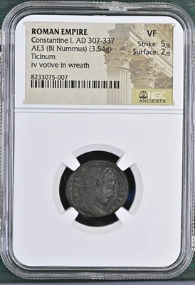Roman Empire AD 307-337 AE3 (BI Nummus) Constantine I NGC VF - Image 1 of 2