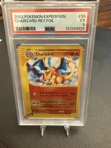 2002 POKEMON EXPEDITION SET #39/165 CHARIZARD REVERSE FOIL HOLO PSA 5 VTG WOTC - Picture 1 of 5