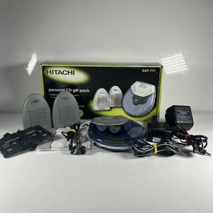 Hitachi DAP-771 Personal CD Gift Pack Ac Adapter Speakers & Boxed - Picture 1 of 14